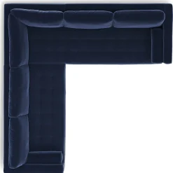 Sven 107" Tufted Velvet Corner Sectional - Plush Cascadia Blue