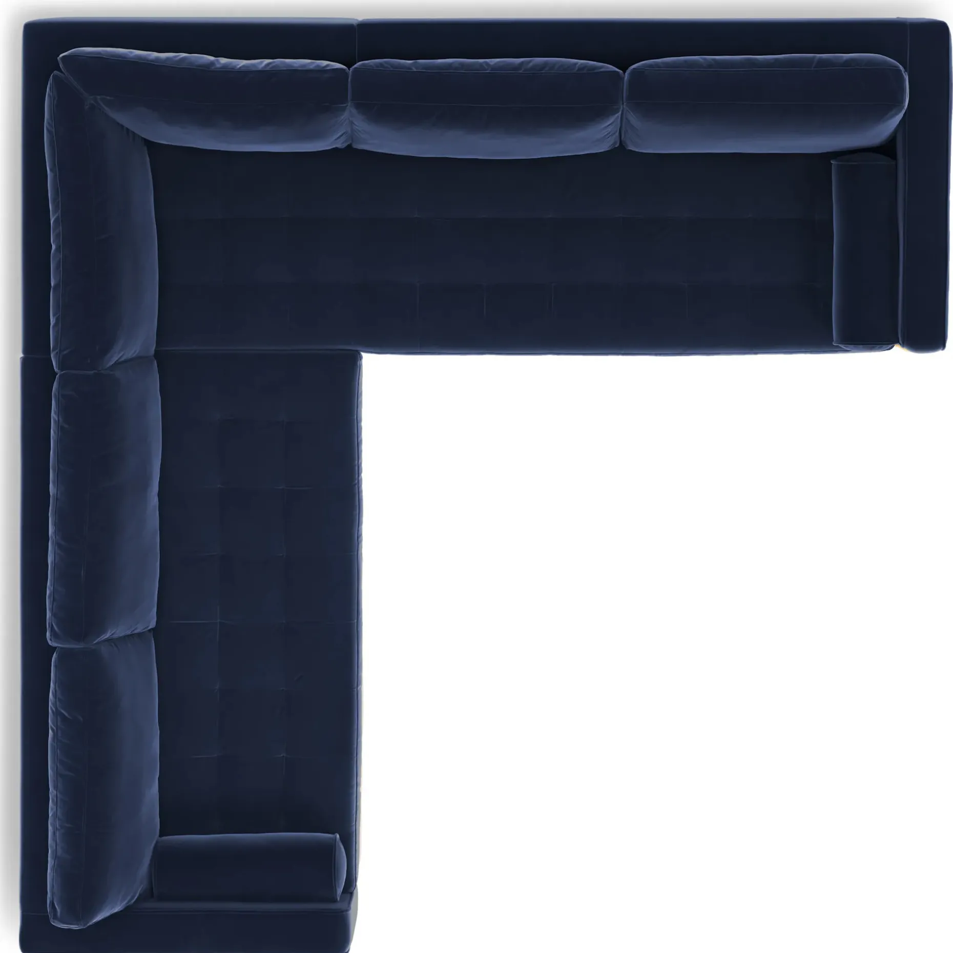 Sven 107" Tufted Velvet Corner Sectional - Plush Cascadia Blue