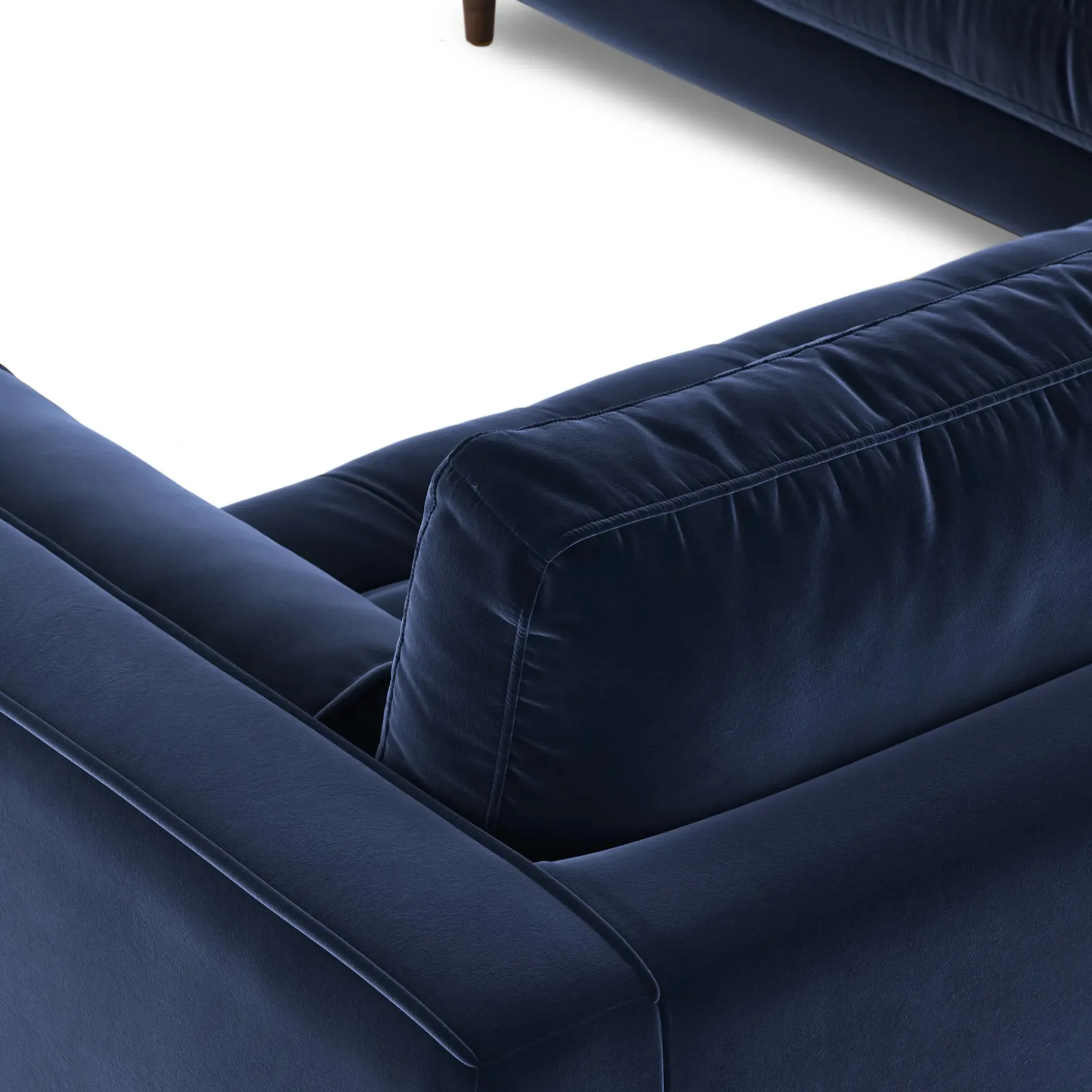 Sven 107" Tufted Velvet Corner Sectional - Plush Cascadia Blue