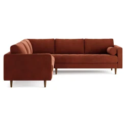 Sven 107" Tufted Velvet Corner Sectional - Hale Rust