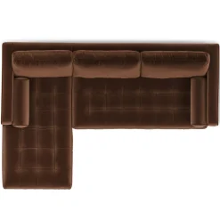 Sven 100" Tufted Velvet Left Sectional - Plush Pacific Brown