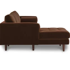 Sven 100" Tufted Velvet Left Sectional - Plush Pacific Brown