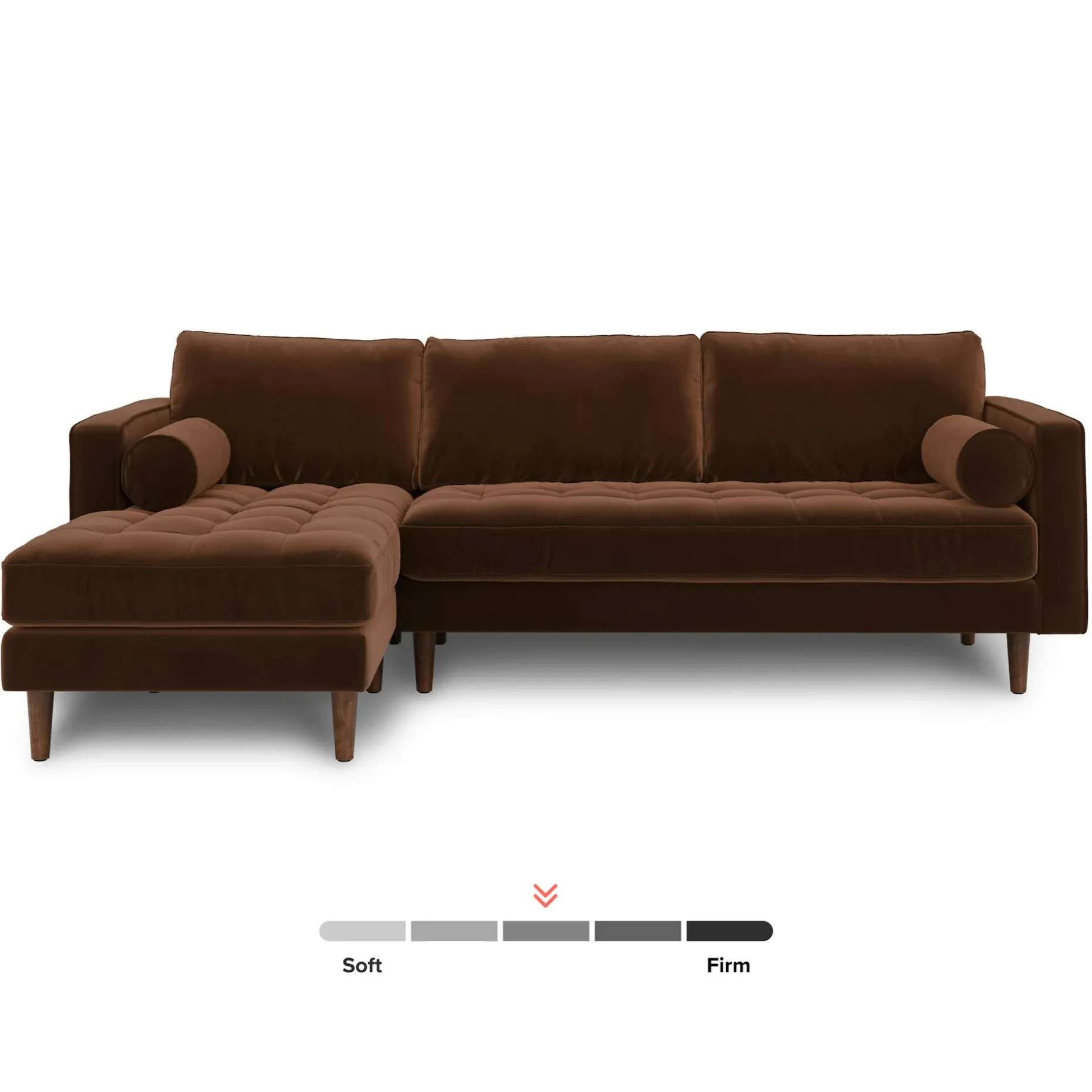 Sven 100" Tufted Velvet Left Sectional - Plush Pacific Brown