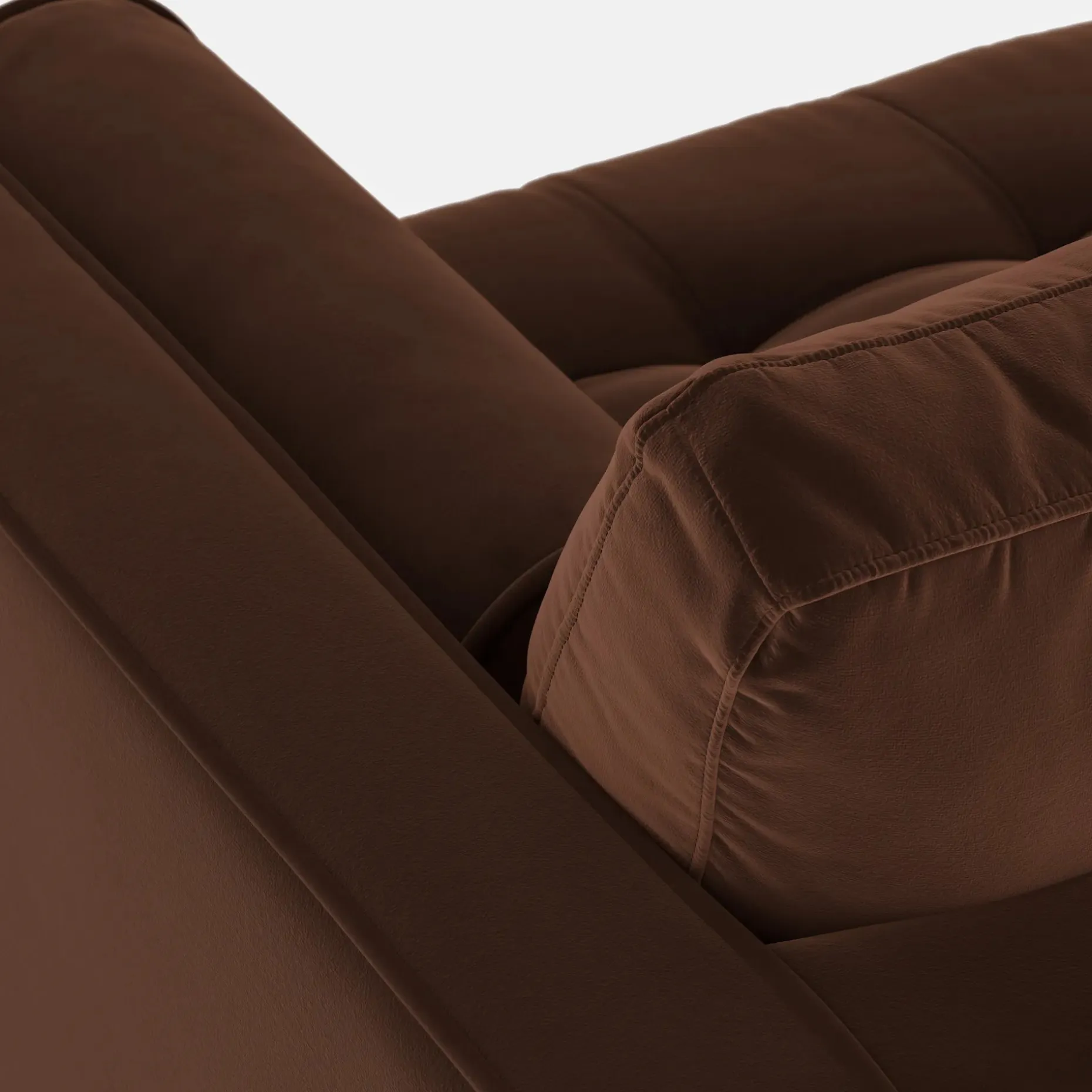Sven 100" Tufted Velvet Left Sectional - Plush Pacific Brown