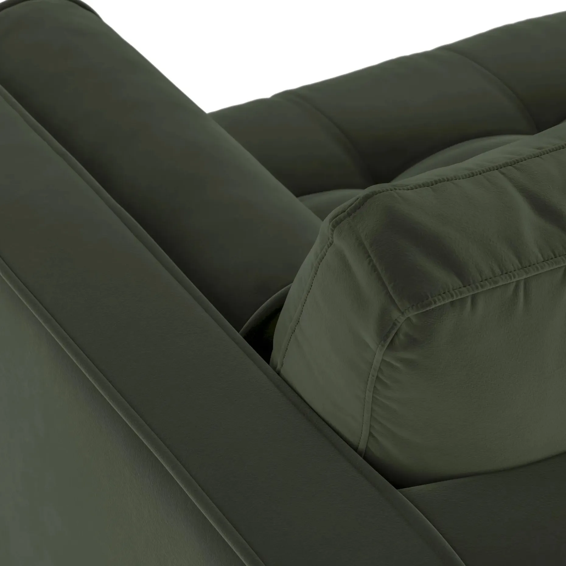 Sven 100" Tufted Velvet Left Sectional - Plush Pacific Green