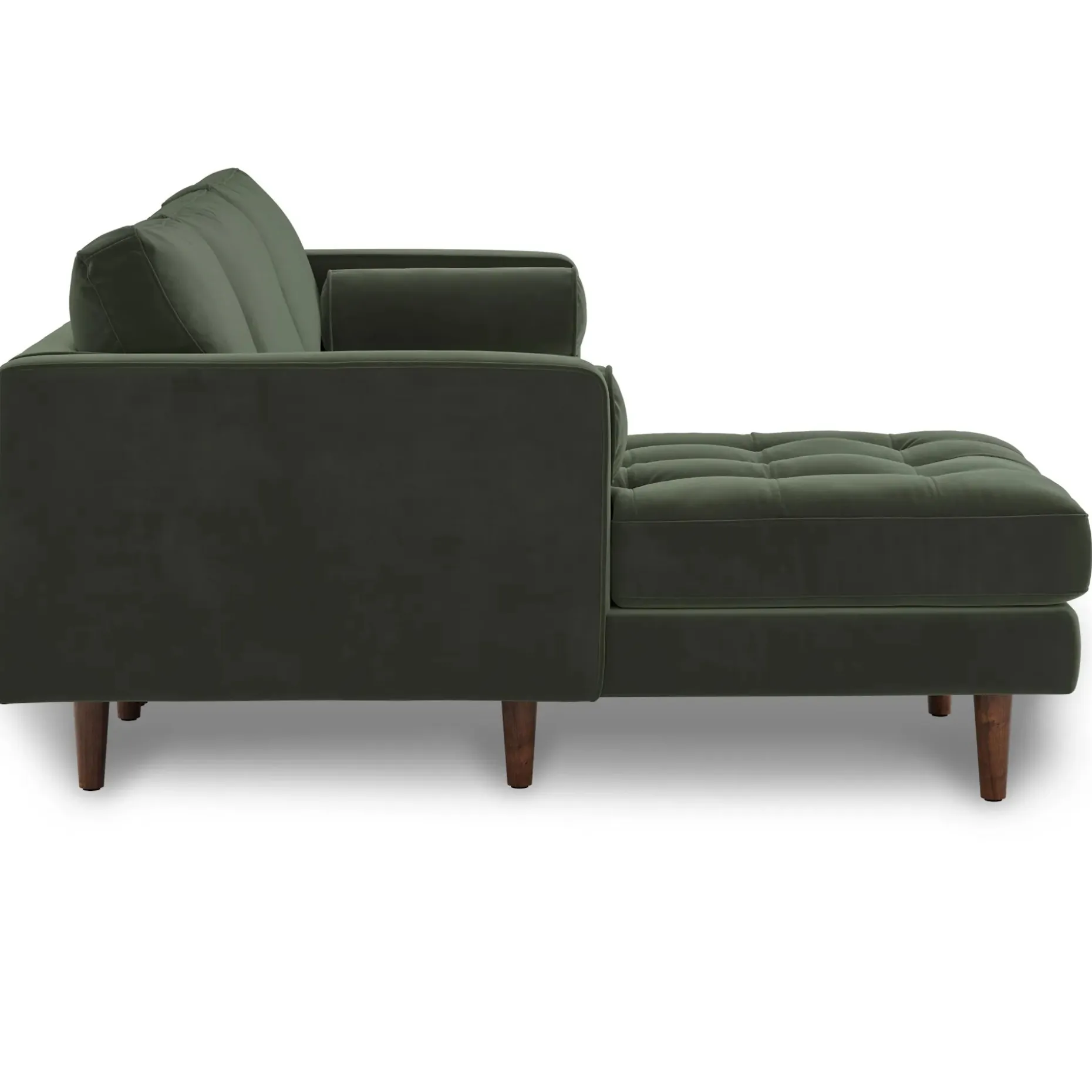 Sven 100" Tufted Velvet Left Sectional - Plush Pacific Green