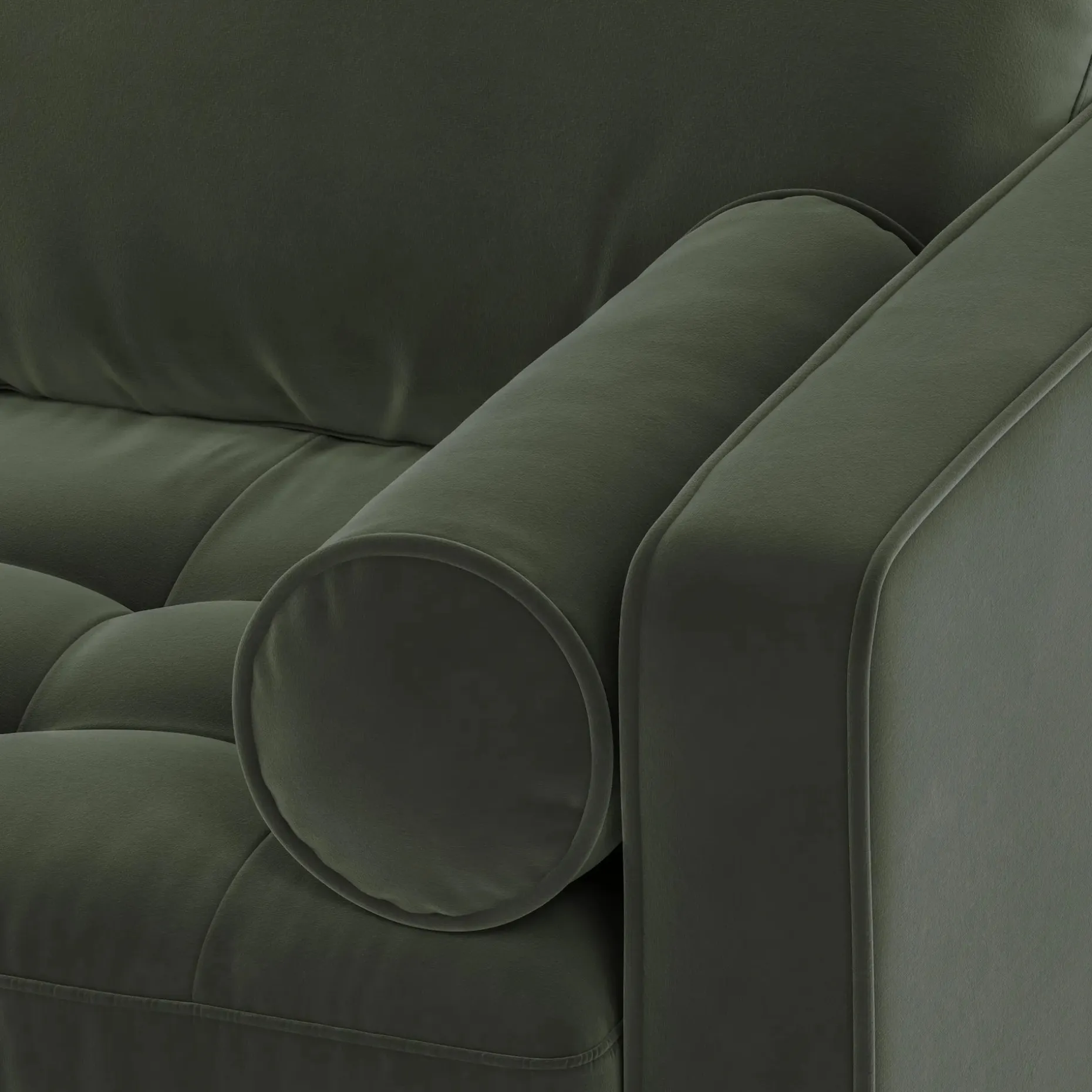 Sven 100" Tufted Velvet Left Sectional - Plush Pacific Green
