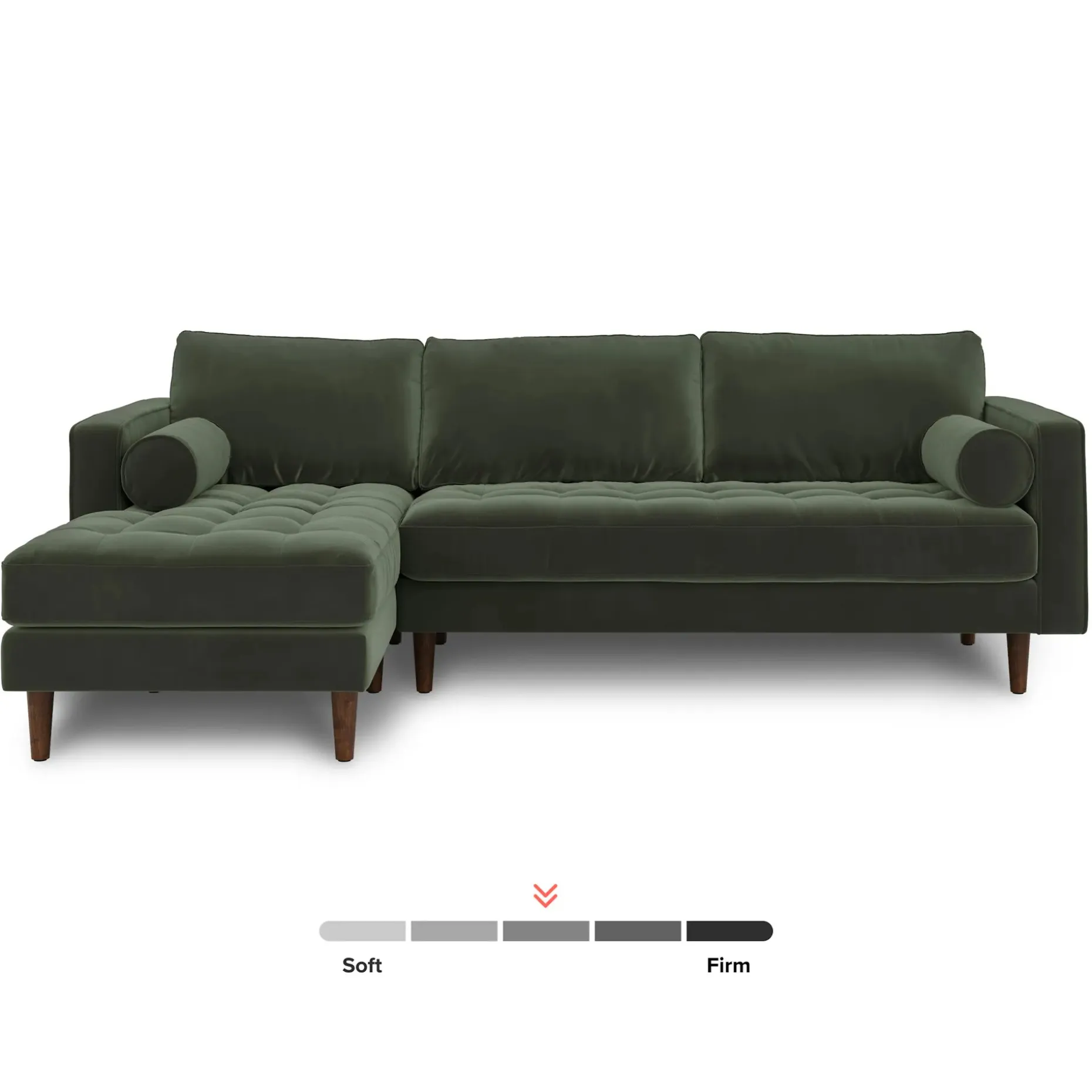 Sven 100" Tufted Velvet Left Sectional - Plush Pacific Green