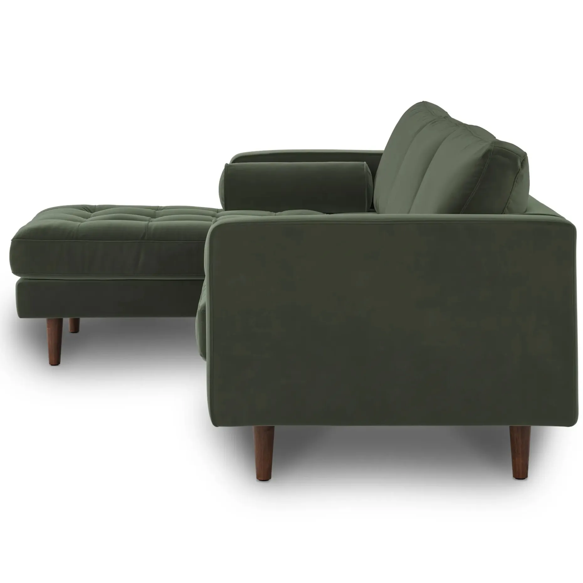 Sven 100" Tufted Velvet Left Sectional - Plush Pacific Green