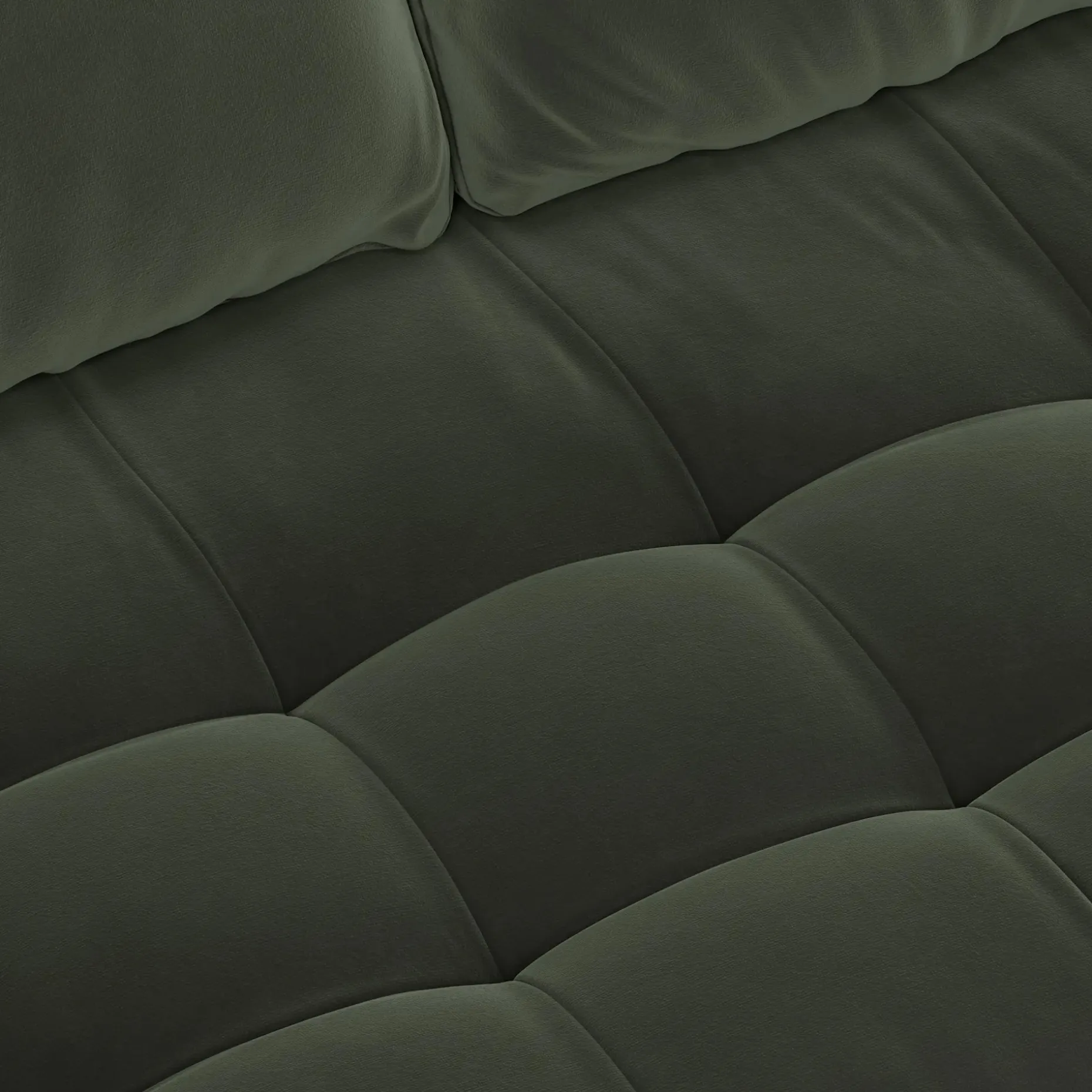 Sven 100" Tufted Velvet Left Sectional - Plush Pacific Green