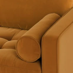 Sven 100" Tufted Velvet Left Sectional - Plush Pacific Ginger