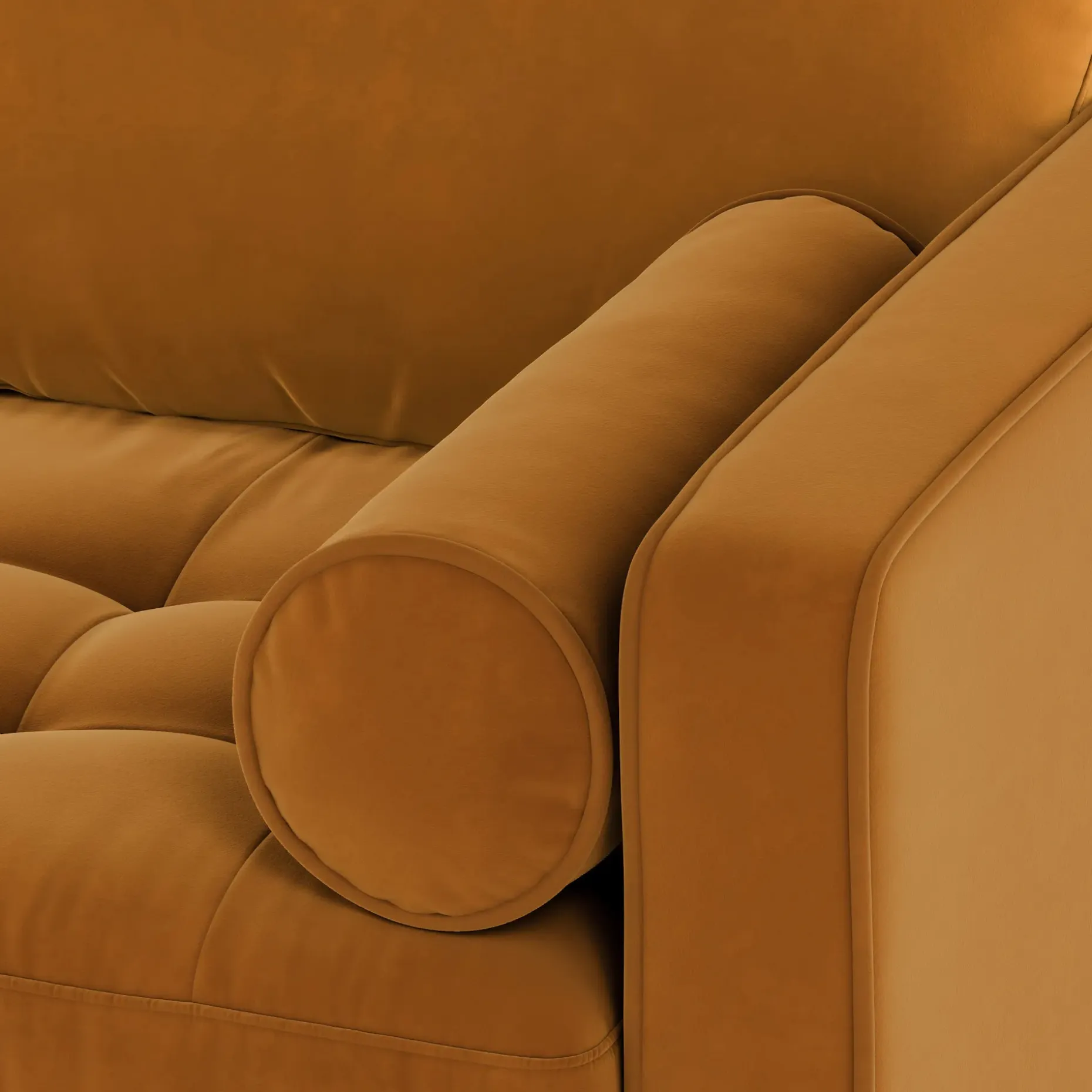 Sven 100" Tufted Velvet Left Sectional - Plush Pacific Ginger