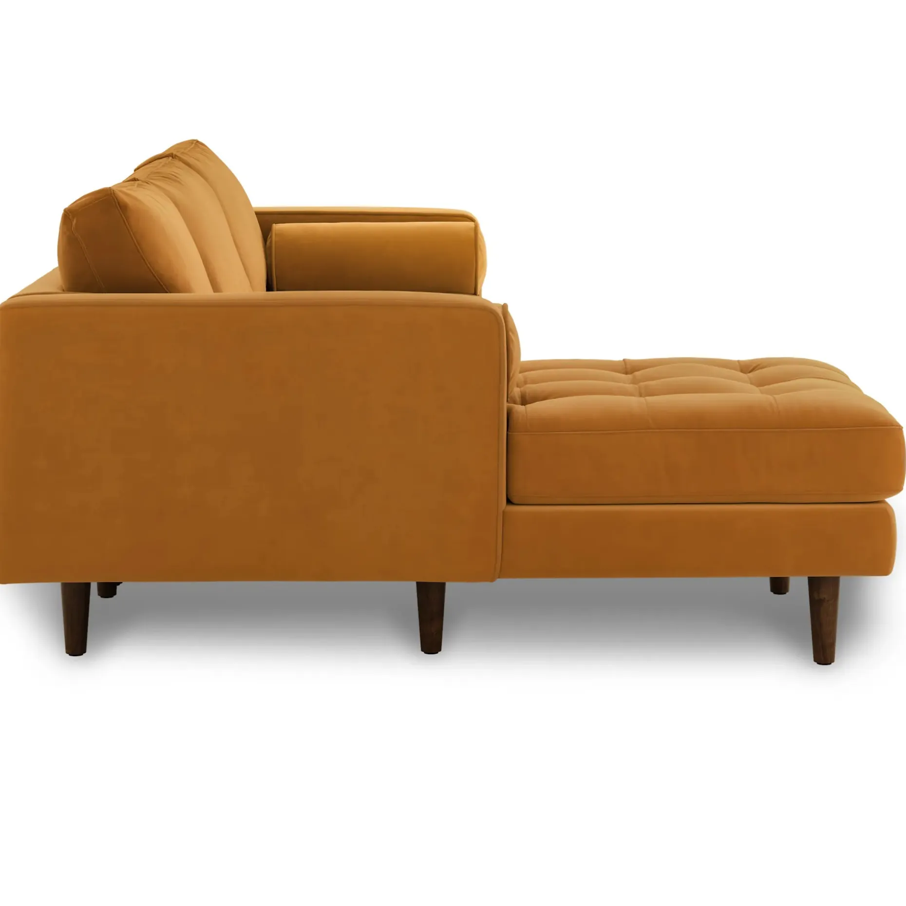 Sven 100" Tufted Velvet Left Sectional - Plush Pacific Ginger