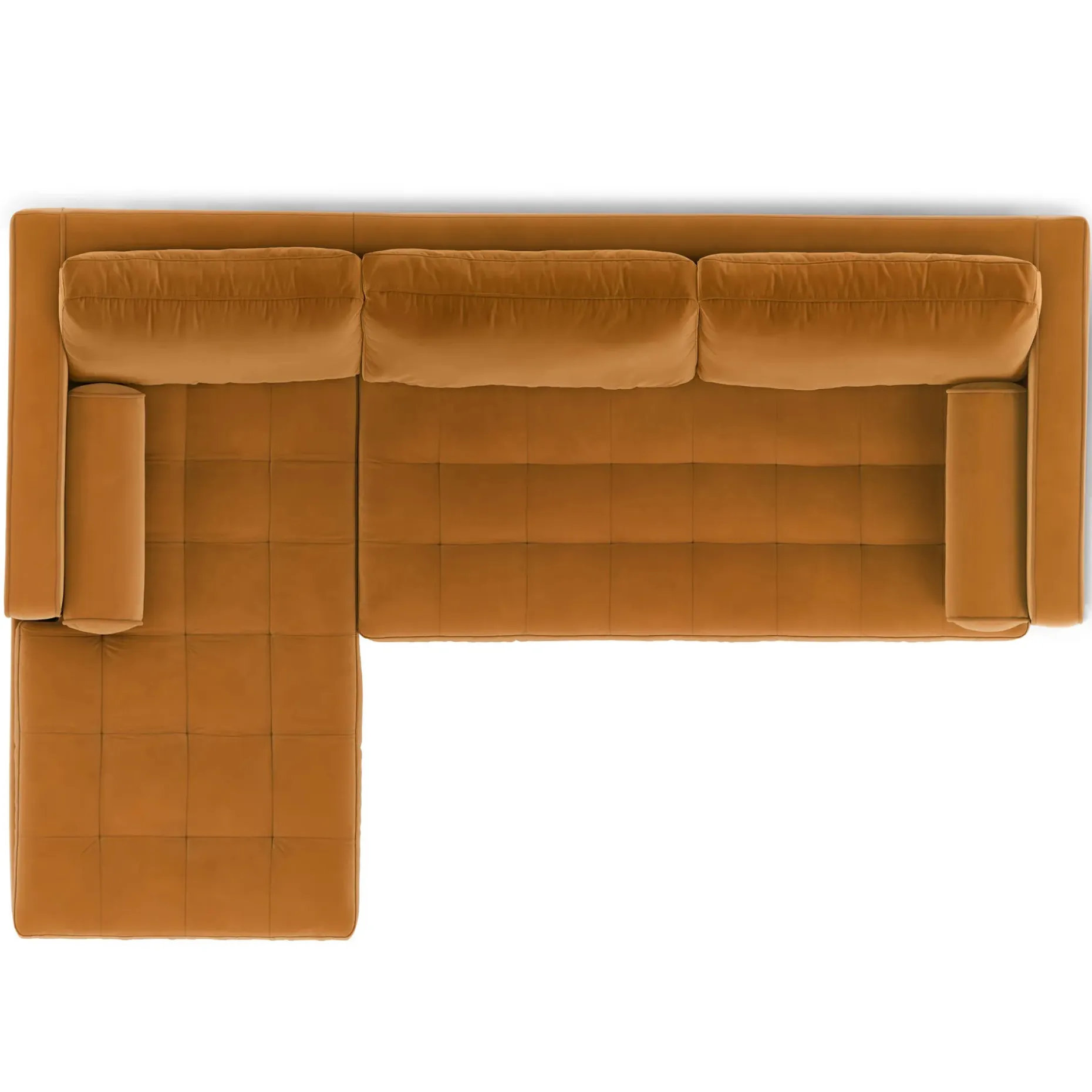 Sven 100" Tufted Velvet Left Sectional - Plush Pacific Ginger