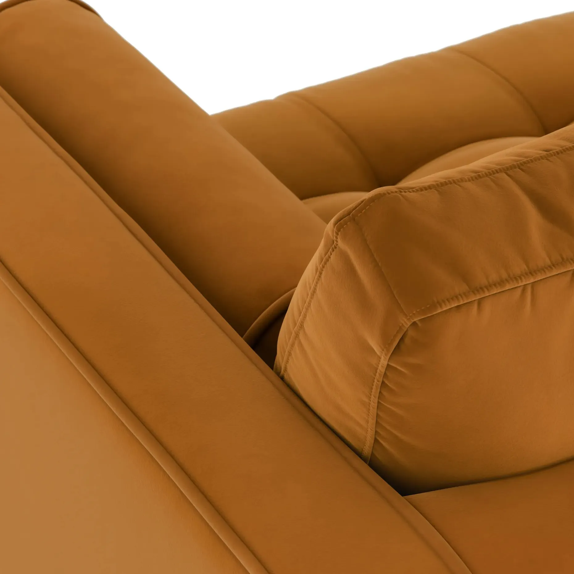 Sven 100" Tufted Velvet Left Sectional - Plush Pacific Ginger