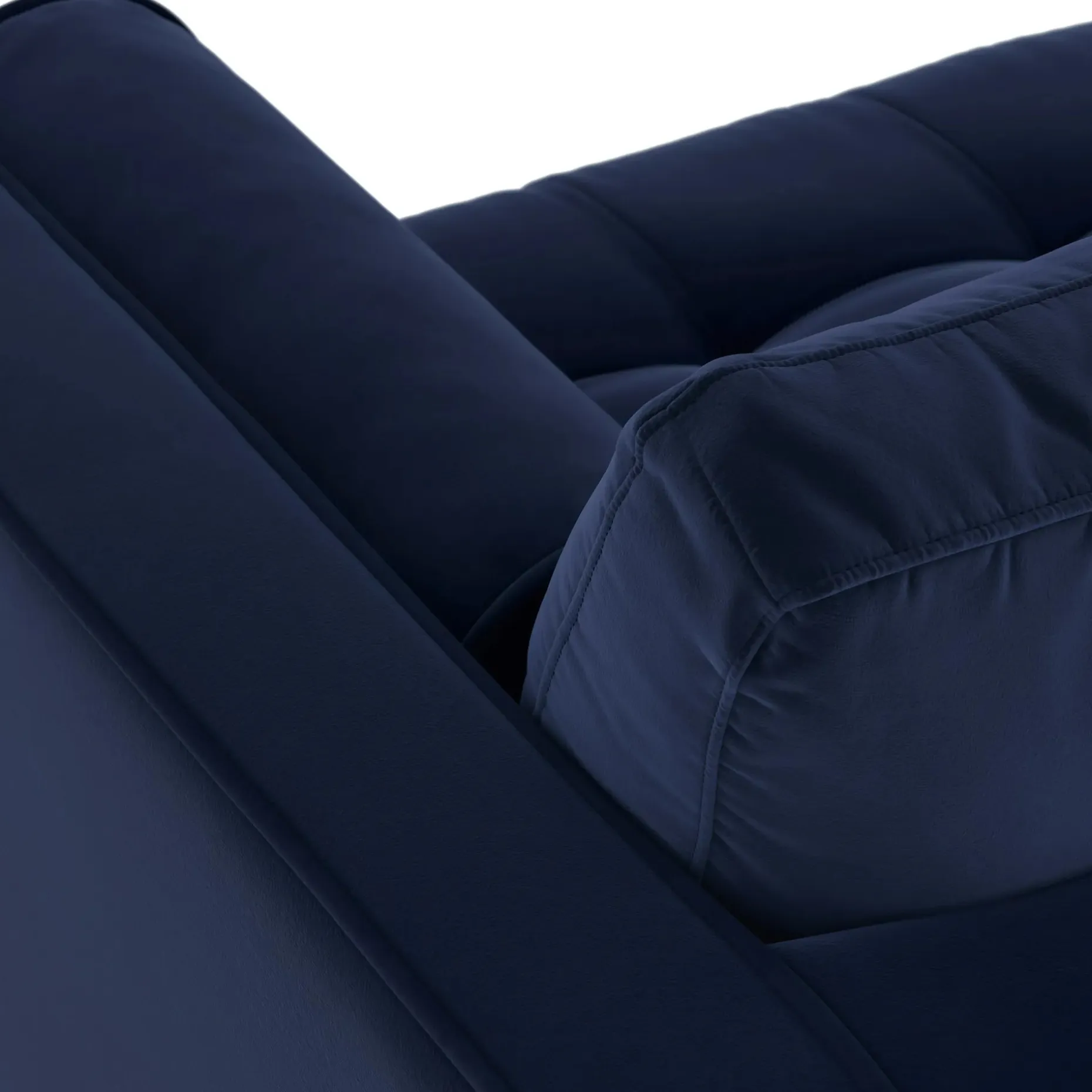 Sven 100" Tufted Velvet Left Sectional - Plush Cascadia Blue