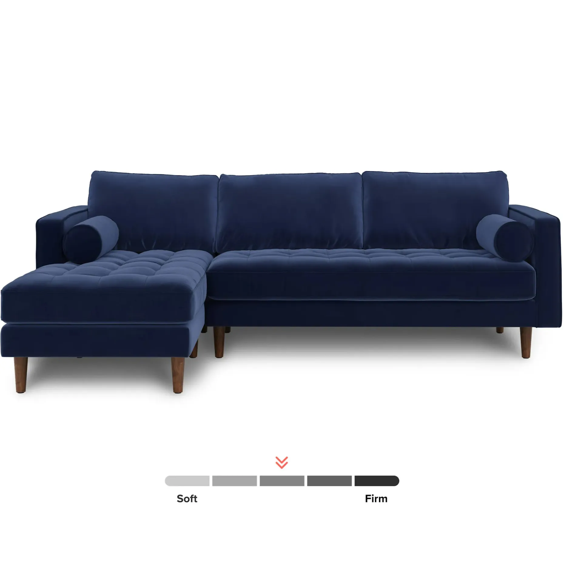 Sven 100" Tufted Velvet Left Sectional - Plush Cascadia Blue