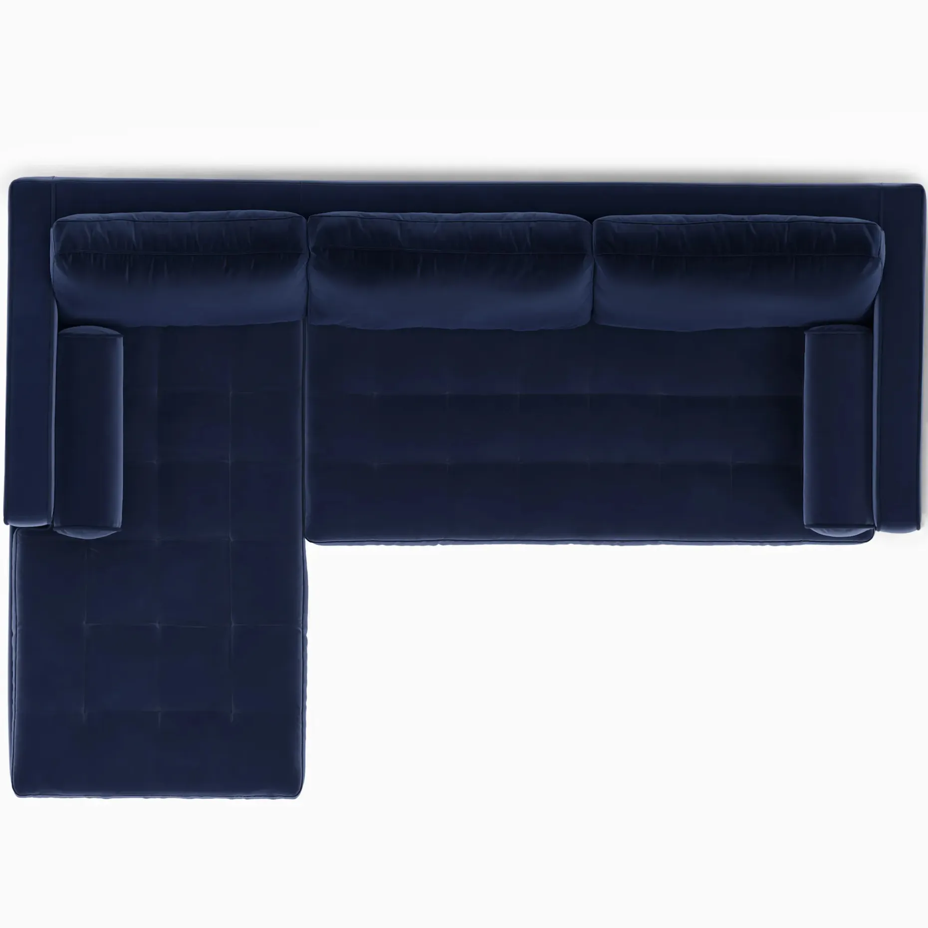 Sven 100" Tufted Velvet Left Sectional - Plush Cascadia Blue
