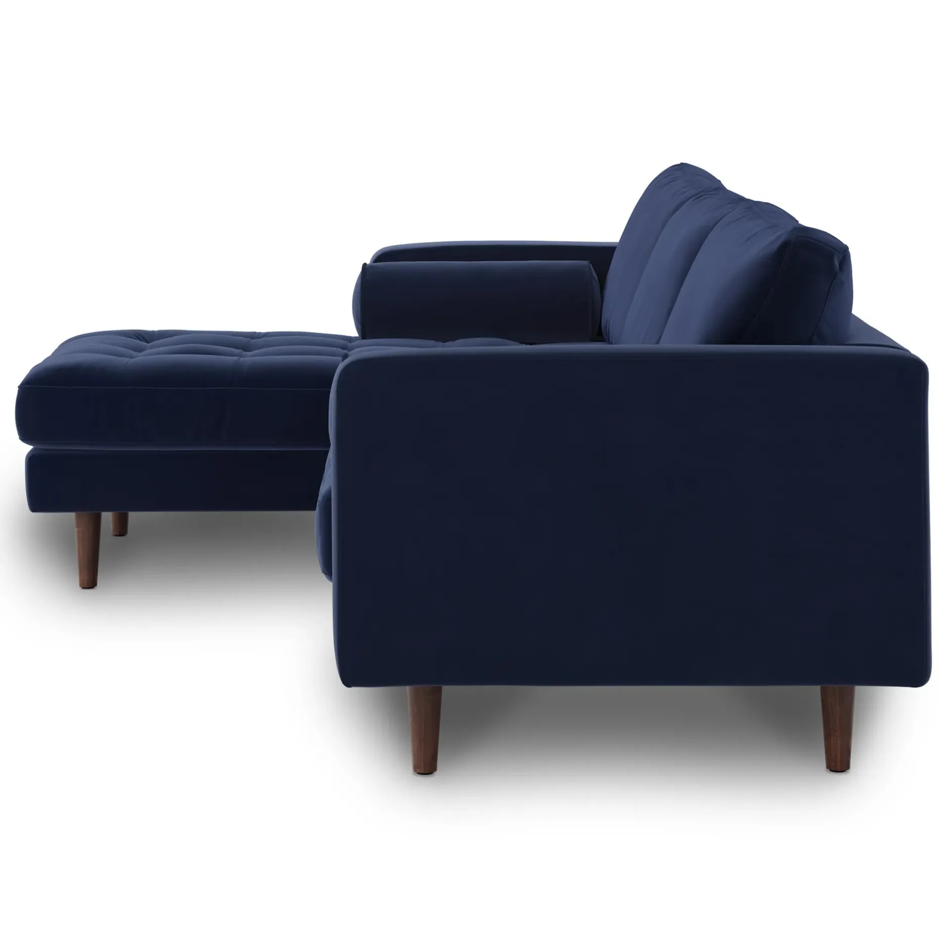 Sven 100" Tufted Velvet Left Sectional - Plush Cascadia Blue