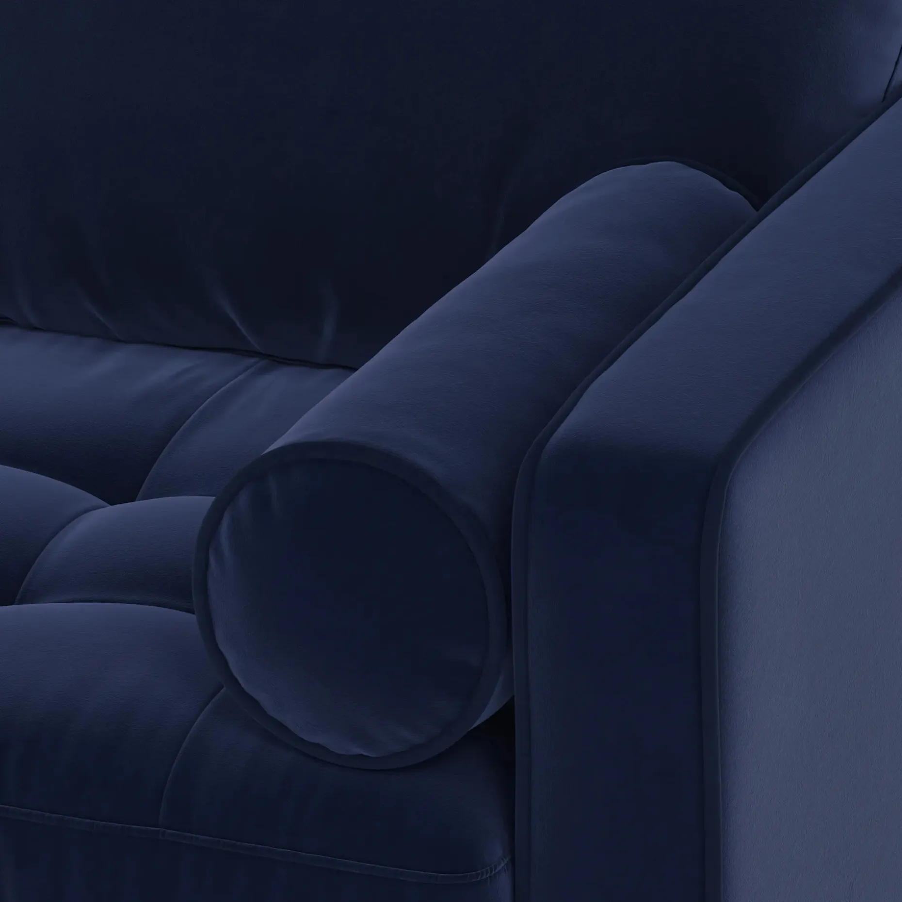 Sven 100" Tufted Velvet Left Sectional - Plush Cascadia Blue