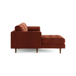 Sven 100" Tufted Velvet Left Sectional - Hale Rust