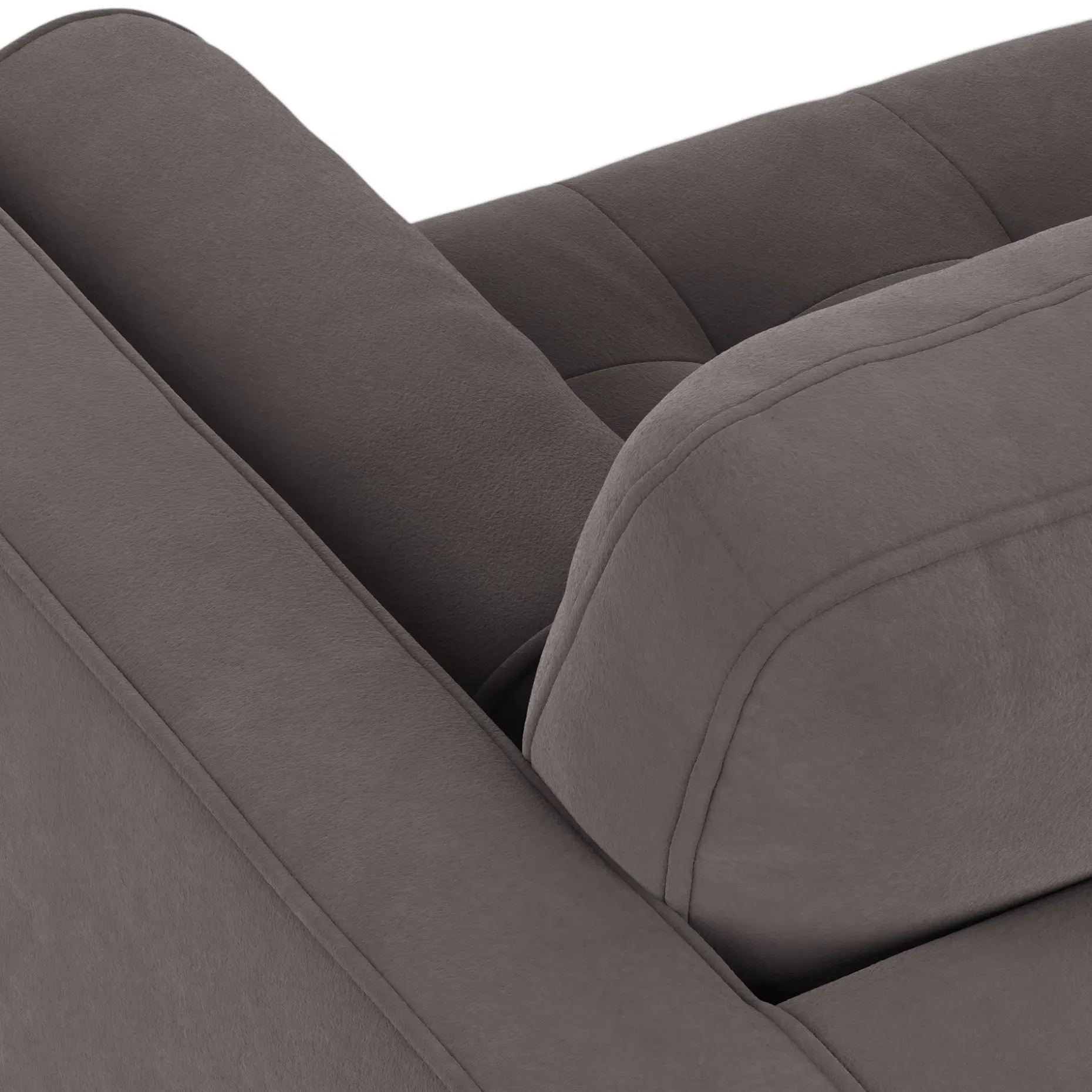 Sven 100" Tufted Velvet Left Sectional - Hale Warm Gray