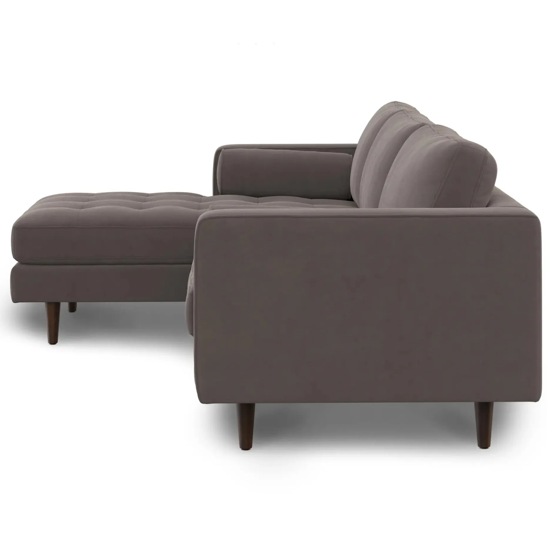 Sven 100" Tufted Velvet Left Sectional - Hale Warm Gray