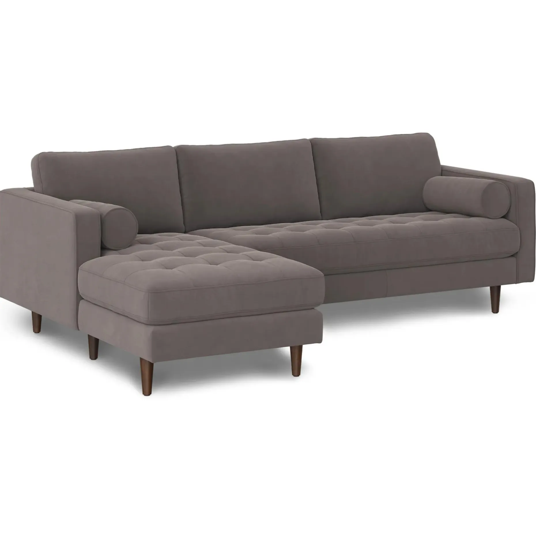 Sven 100" Tufted Velvet Left Sectional - Hale Warm Gray