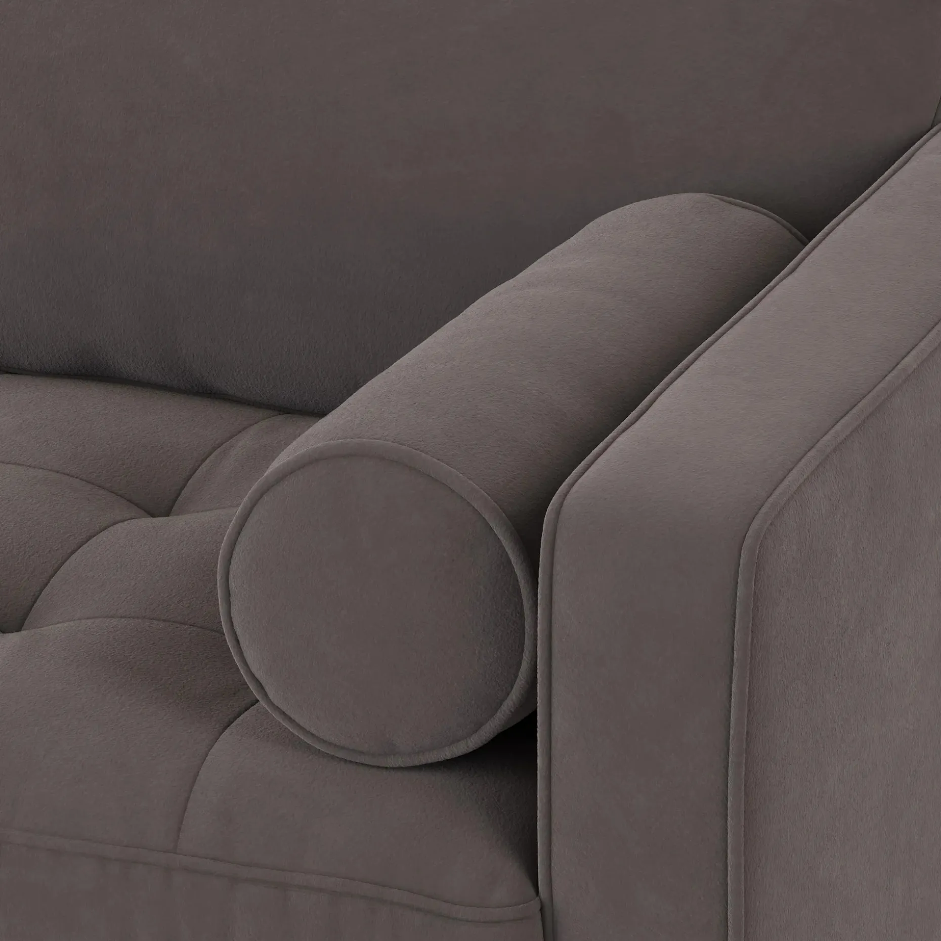 Sven 100" Tufted Velvet Left Sectional - Hale Warm Gray