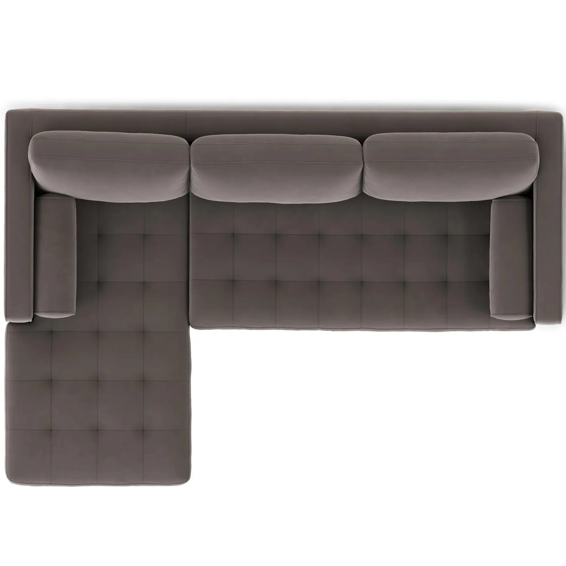 Sven 100" Tufted Velvet Left Sectional - Hale Warm Gray