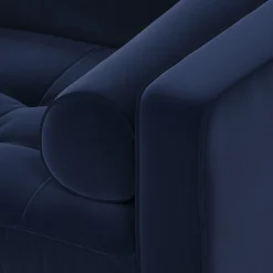 Sven 42" Tufted Velvet Lounge Chair - Plush Cascadia Blue