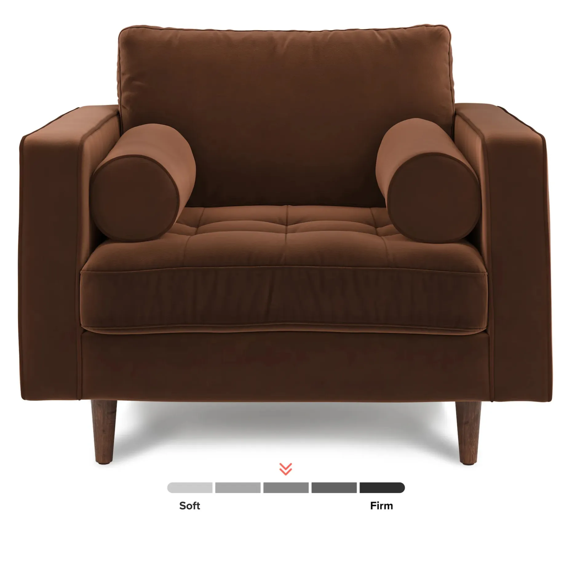 Sven 42" Tufted Velvet Lounge Chair - Plush Pacific Brown