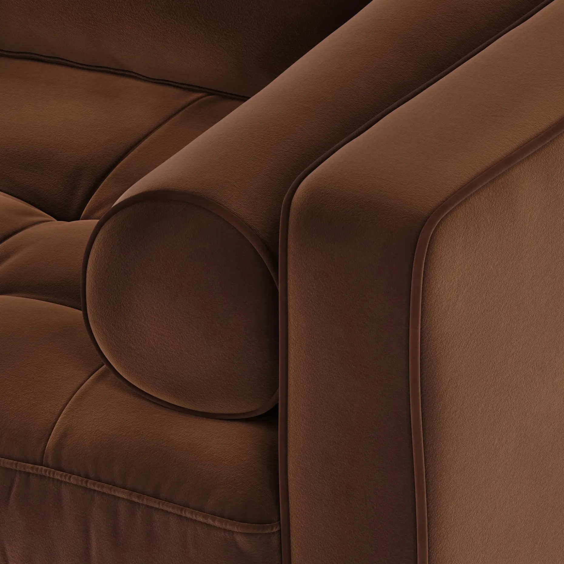 Sven 42" Tufted Velvet Lounge Chair - Plush Pacific Brown