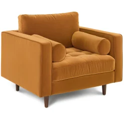 Sven 42" Tufted Velvet Lounge Chair - Plush Pacific Ginger