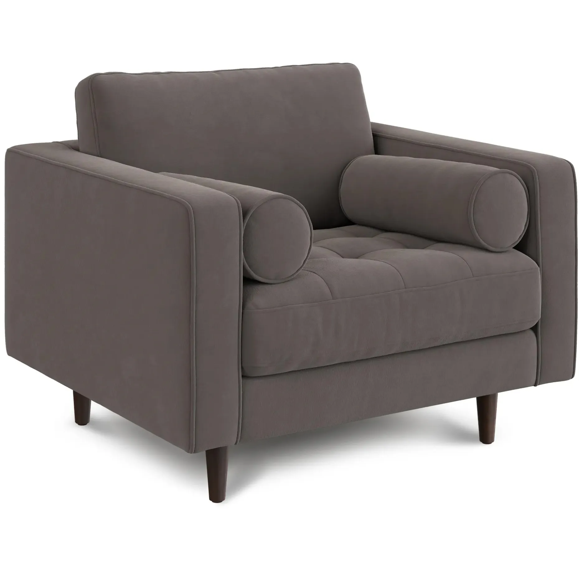 Sven 42" Tufted Velvet Lounge Chair - Hale Warm Gray