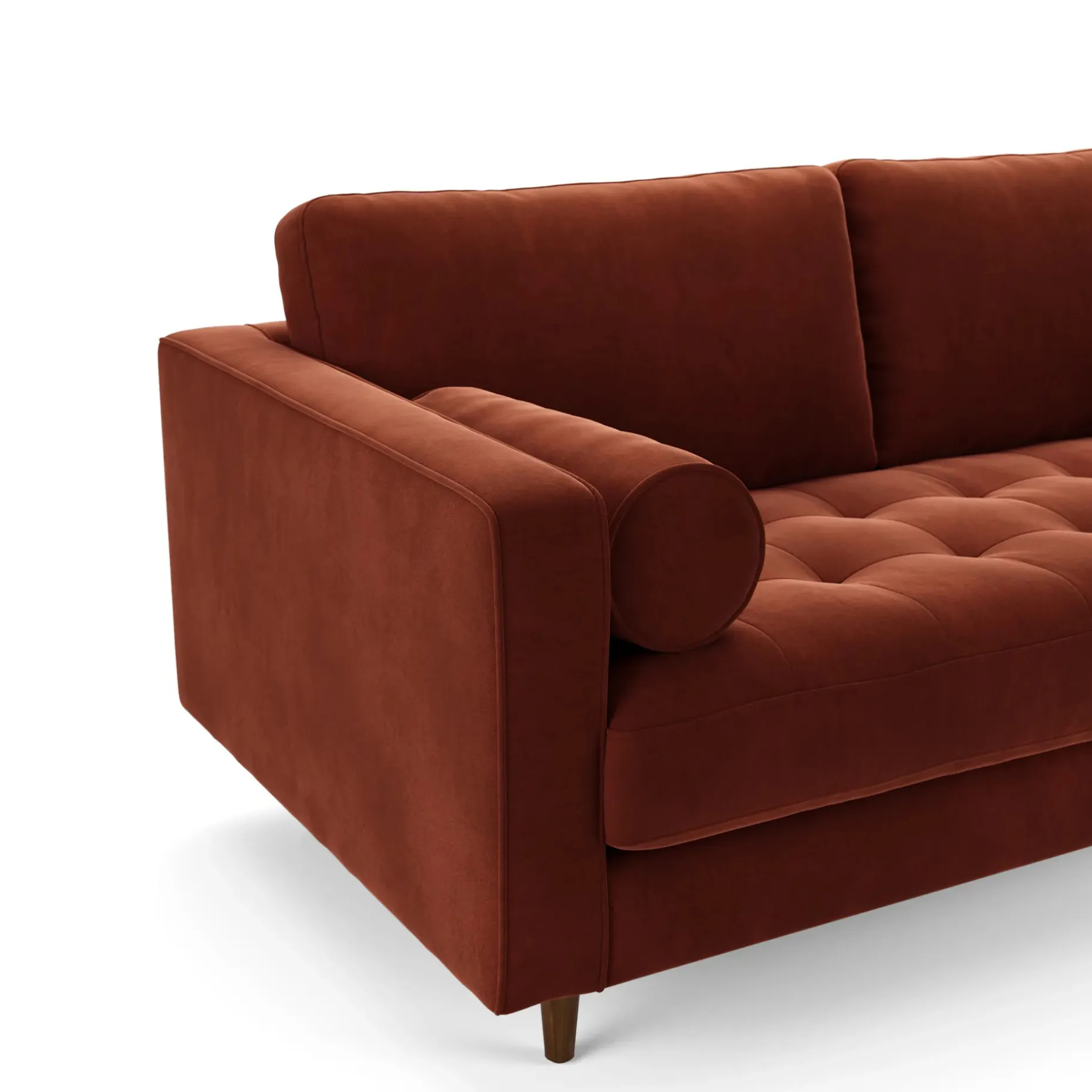 Sven 72" Tufted Velvet Loveseat - Hale Rust