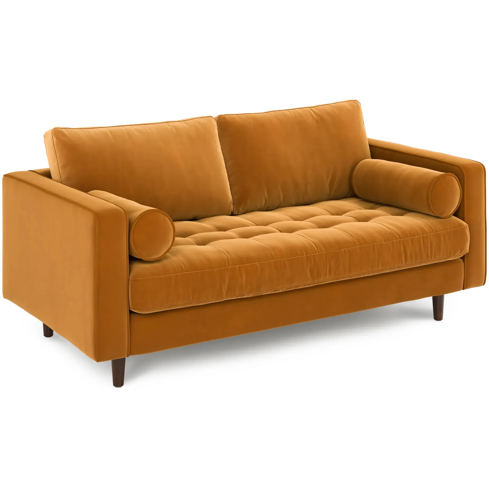 Sven 72" Tufted Velvet Loveseat - Plush Pacific Ginger