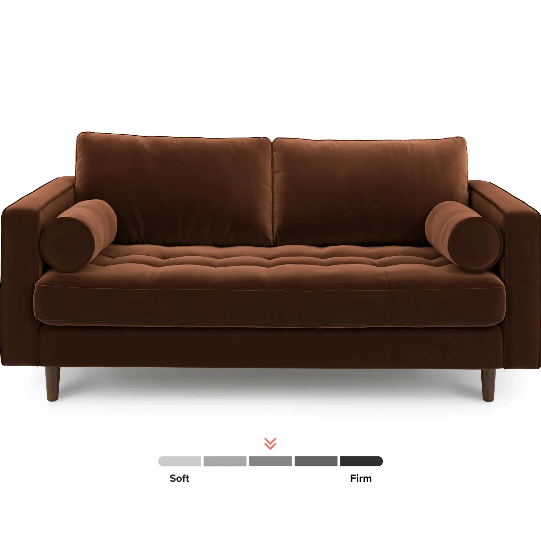 Sven 72" Tufted Velvet Loveseat - Plush Pacific Brown