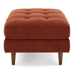 Sven 30" Tufted Velvet Ottoman - Hale Rust