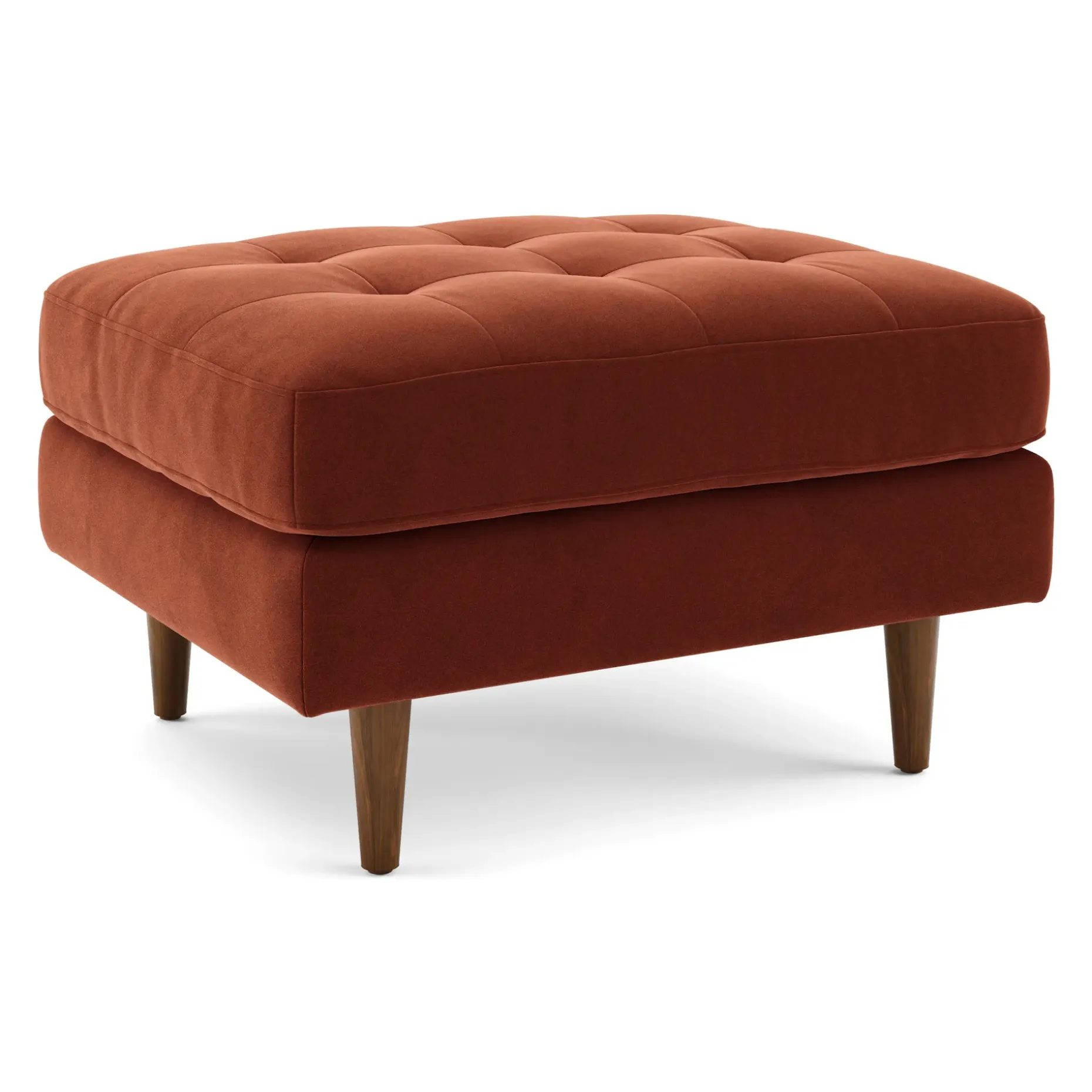 Sven 30" Tufted Velvet Ottoman - Hale Rust