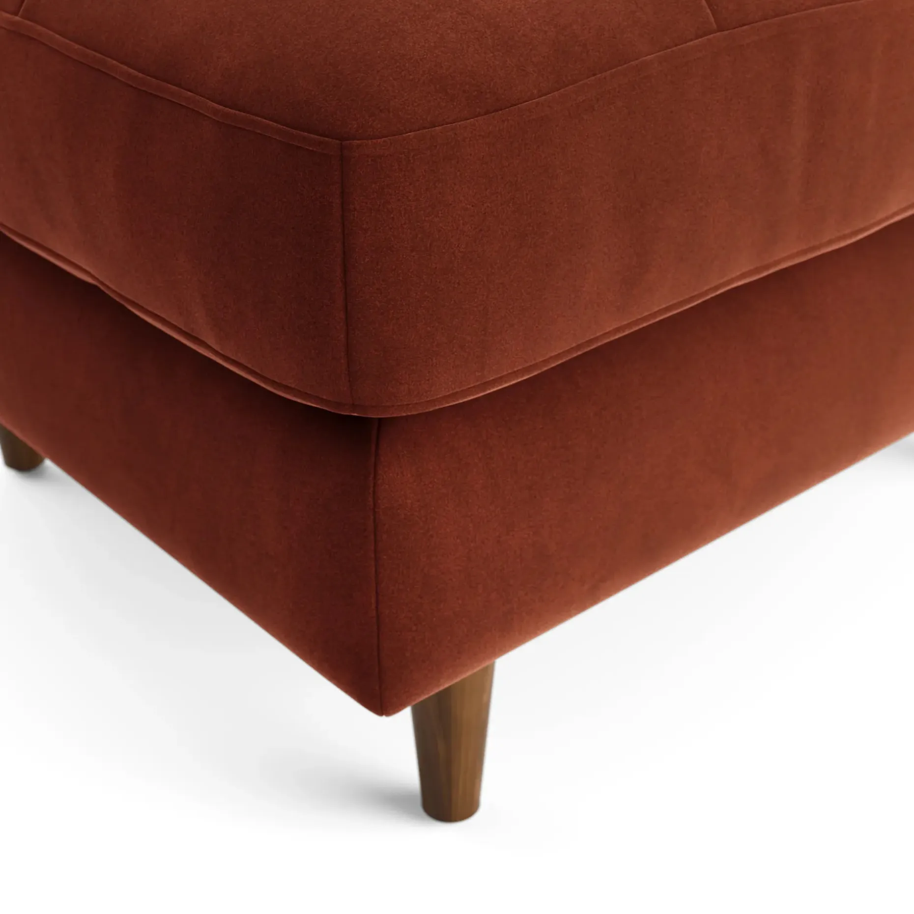 Sven 30" Tufted Velvet Ottoman - Hale Rust