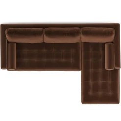 Sven 100" Tufted Velvet Right Sectional - Plush Pacific Brown