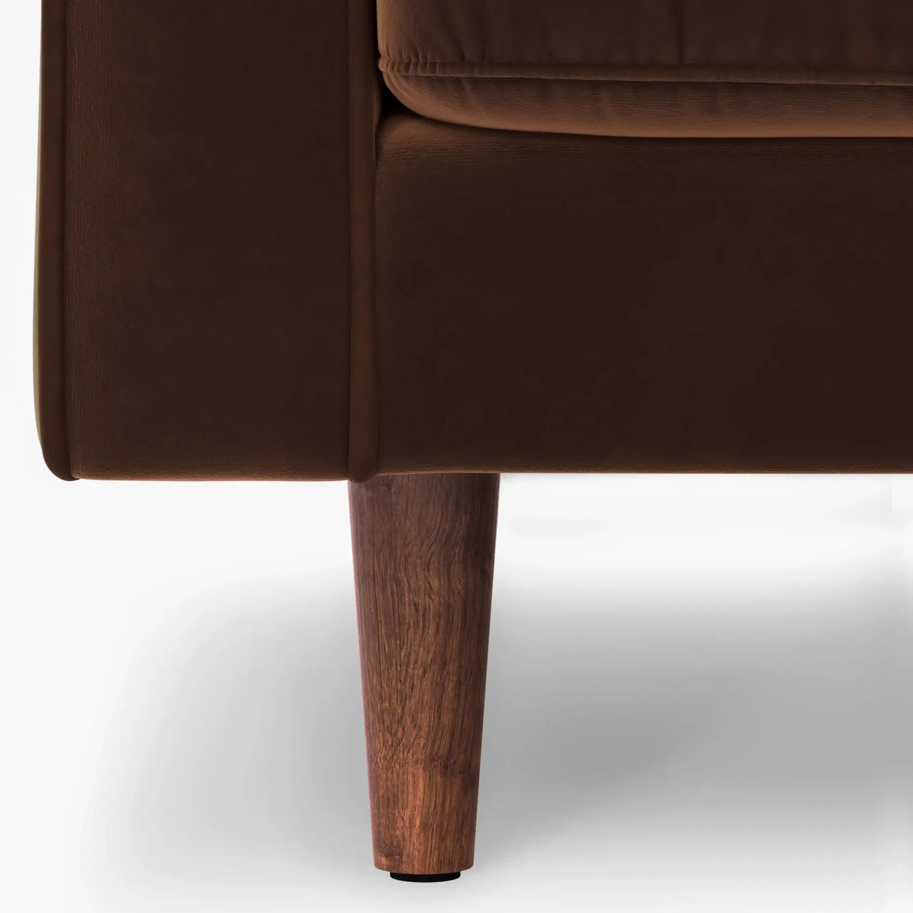 Sven 100" Tufted Velvet Right Sectional - Plush Pacific Brown