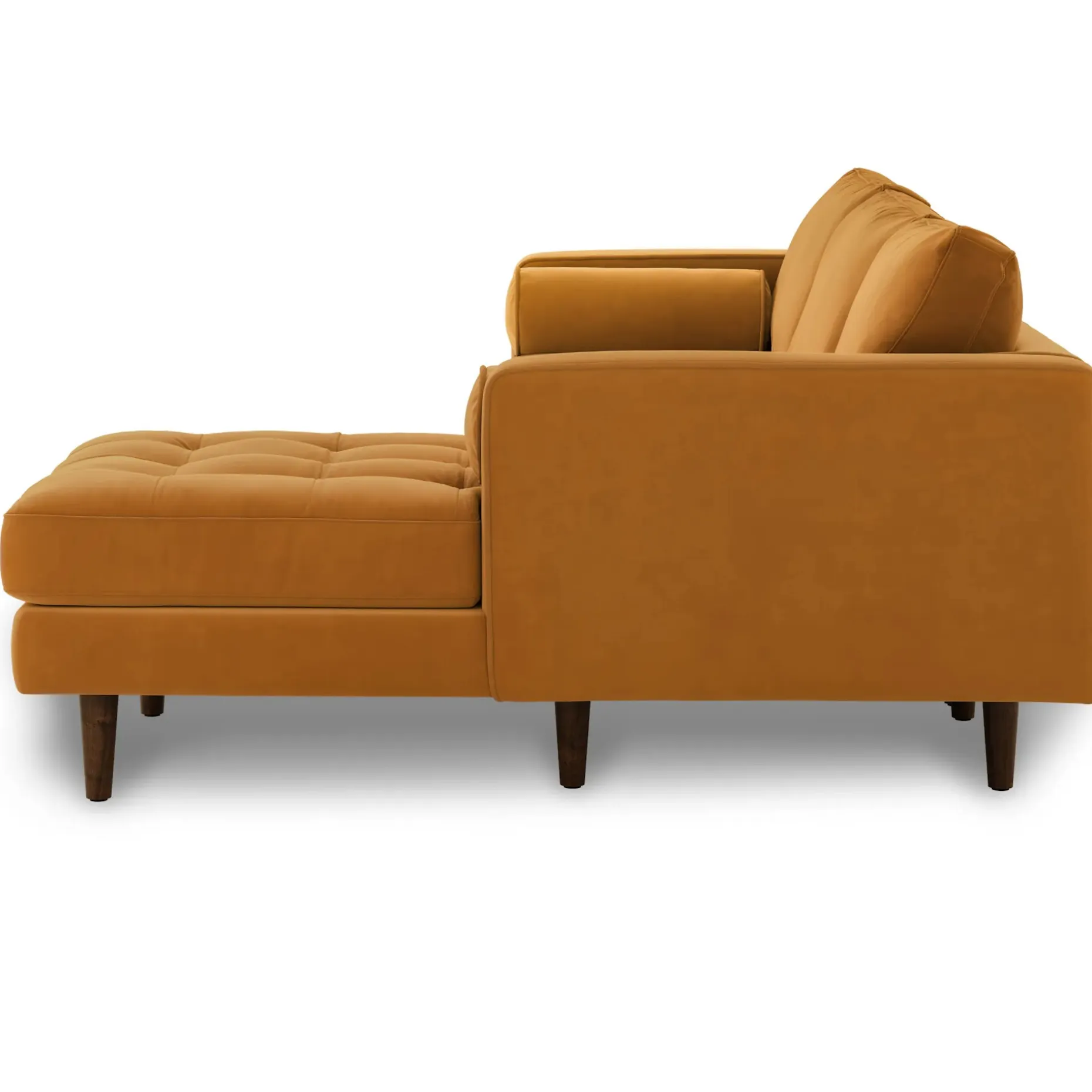 Sven 100" Tufted Velvet Right Sectional - Plush Pacific Ginger
