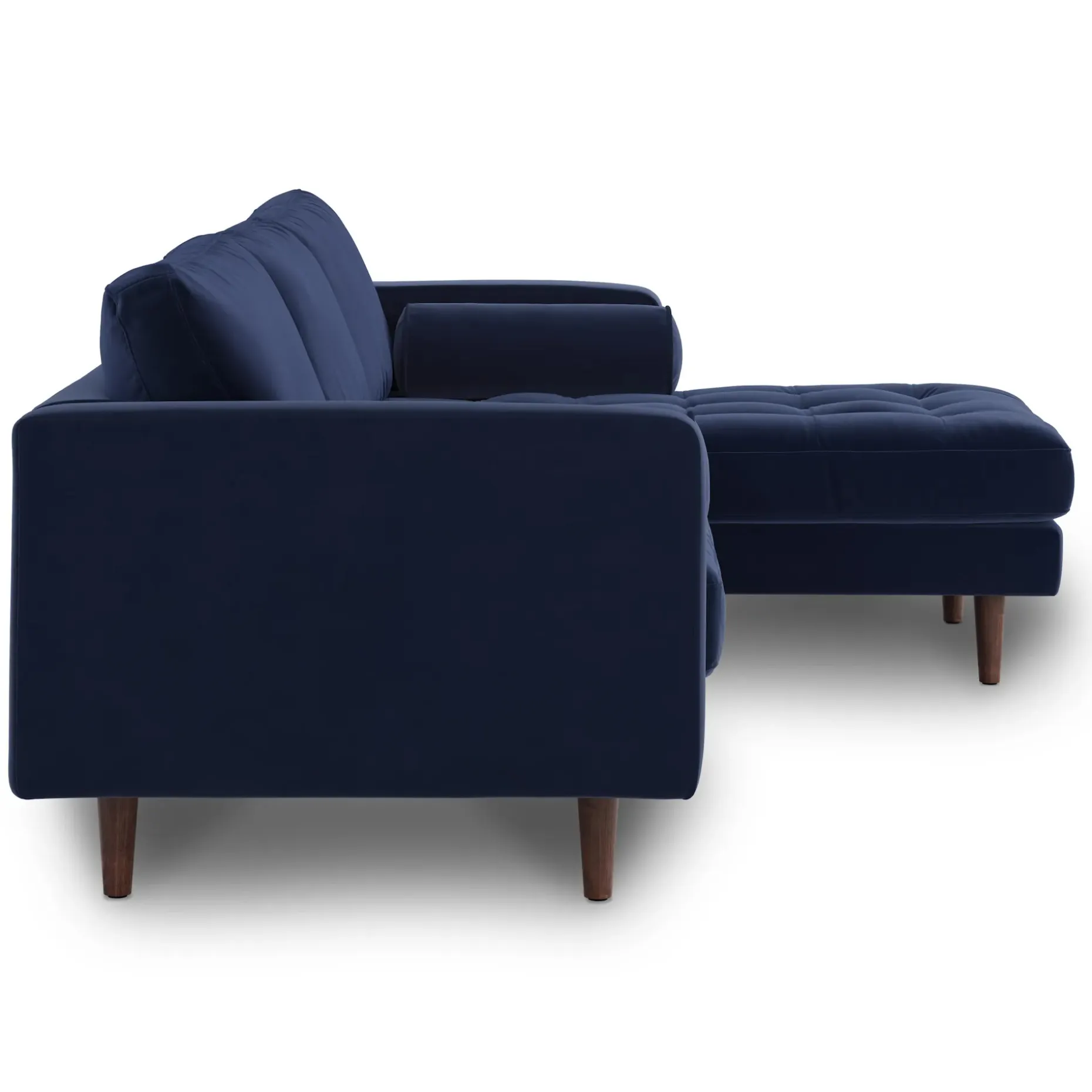 Sven 100" Tufted Velvet Right Sectional - Plush Cascadia Blue