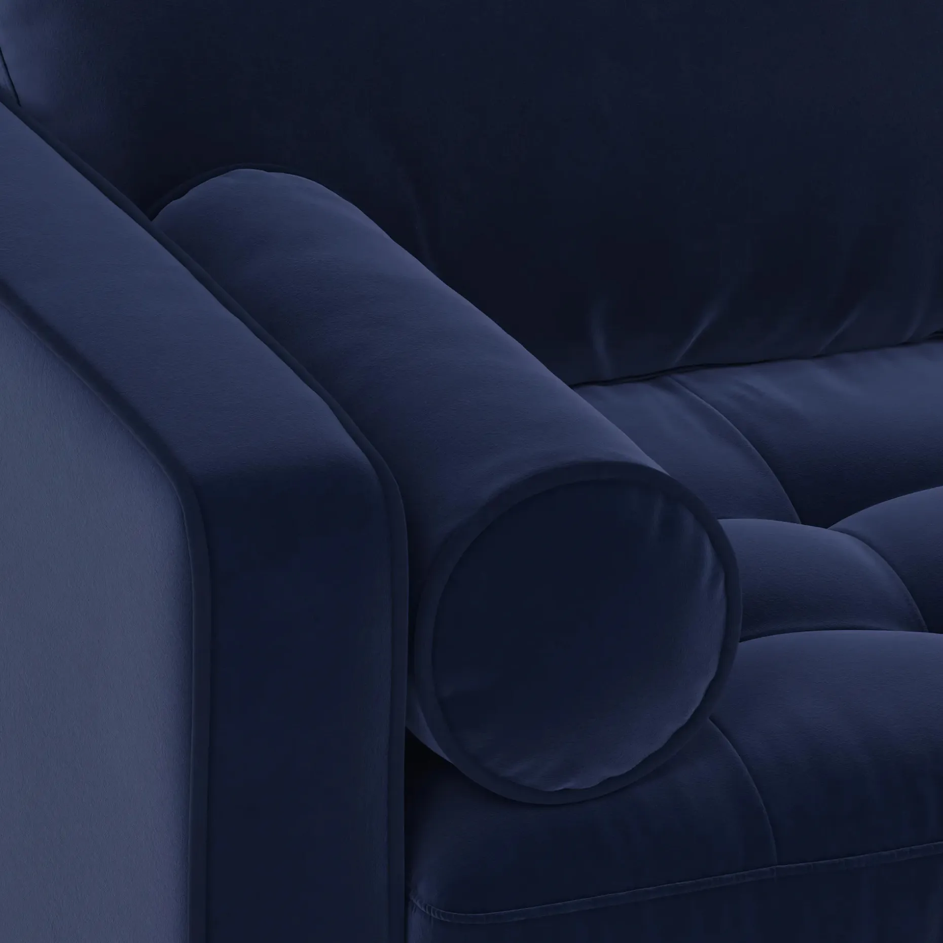 Sven 100" Tufted Velvet Right Sectional - Plush Cascadia Blue