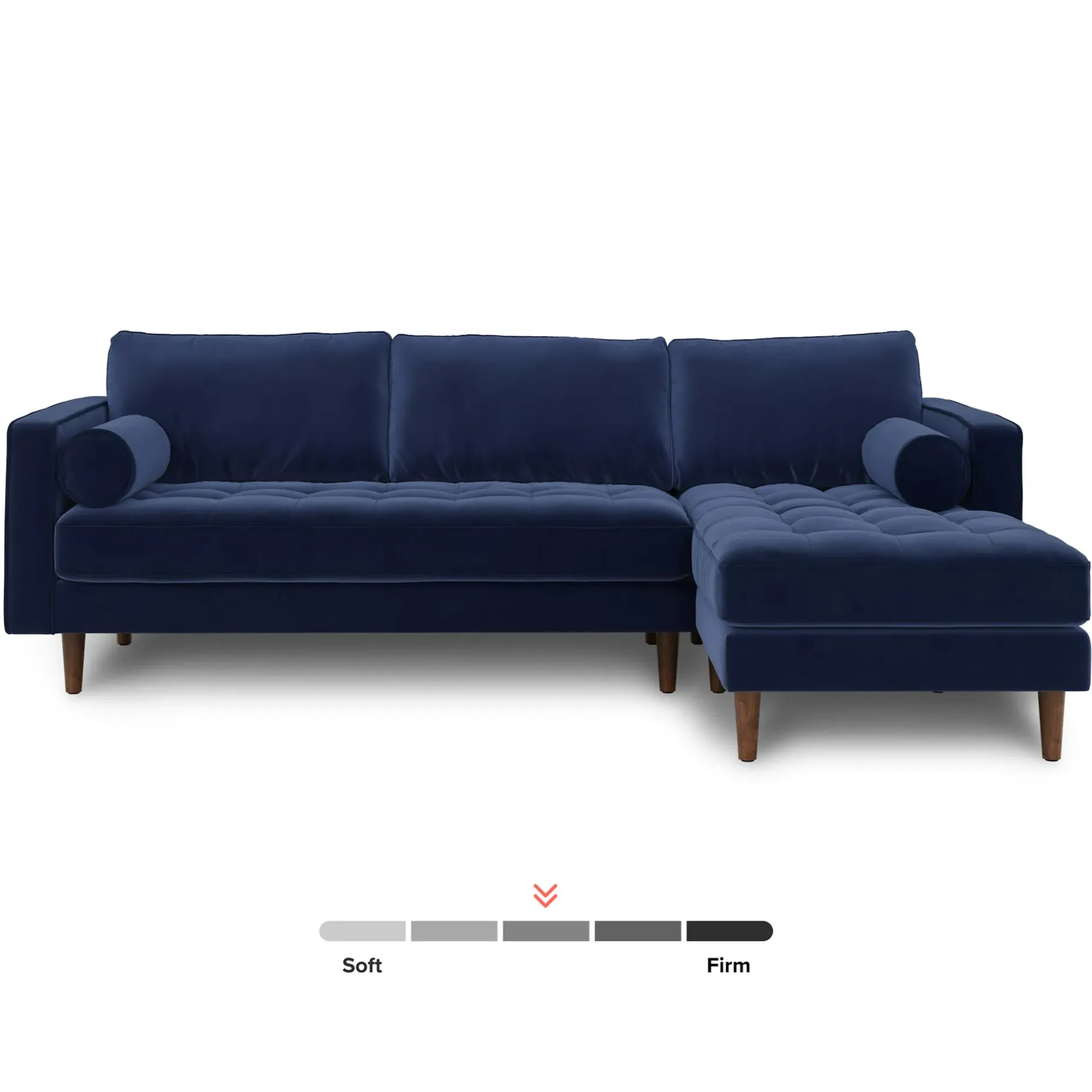 Sven 100" Tufted Velvet Right Sectional - Plush Cascadia Blue