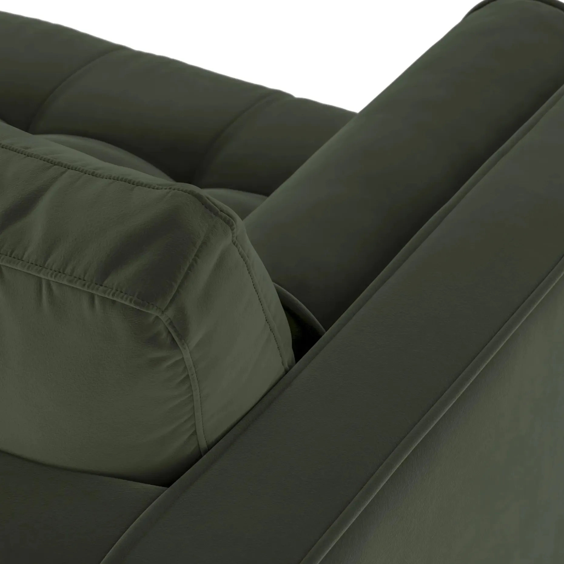 Sven 100" Tufted Velvet Right Sectional - Plush Pacific Green