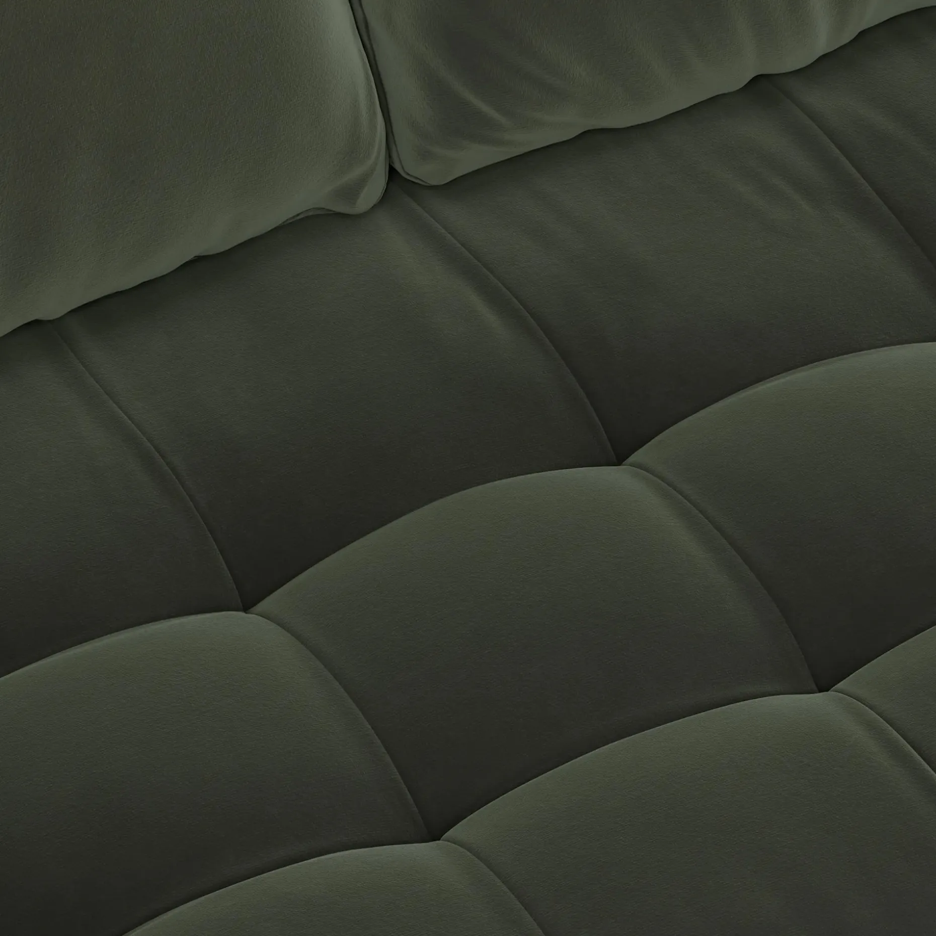 Sven 100" Tufted Velvet Right Sectional - Plush Pacific Green