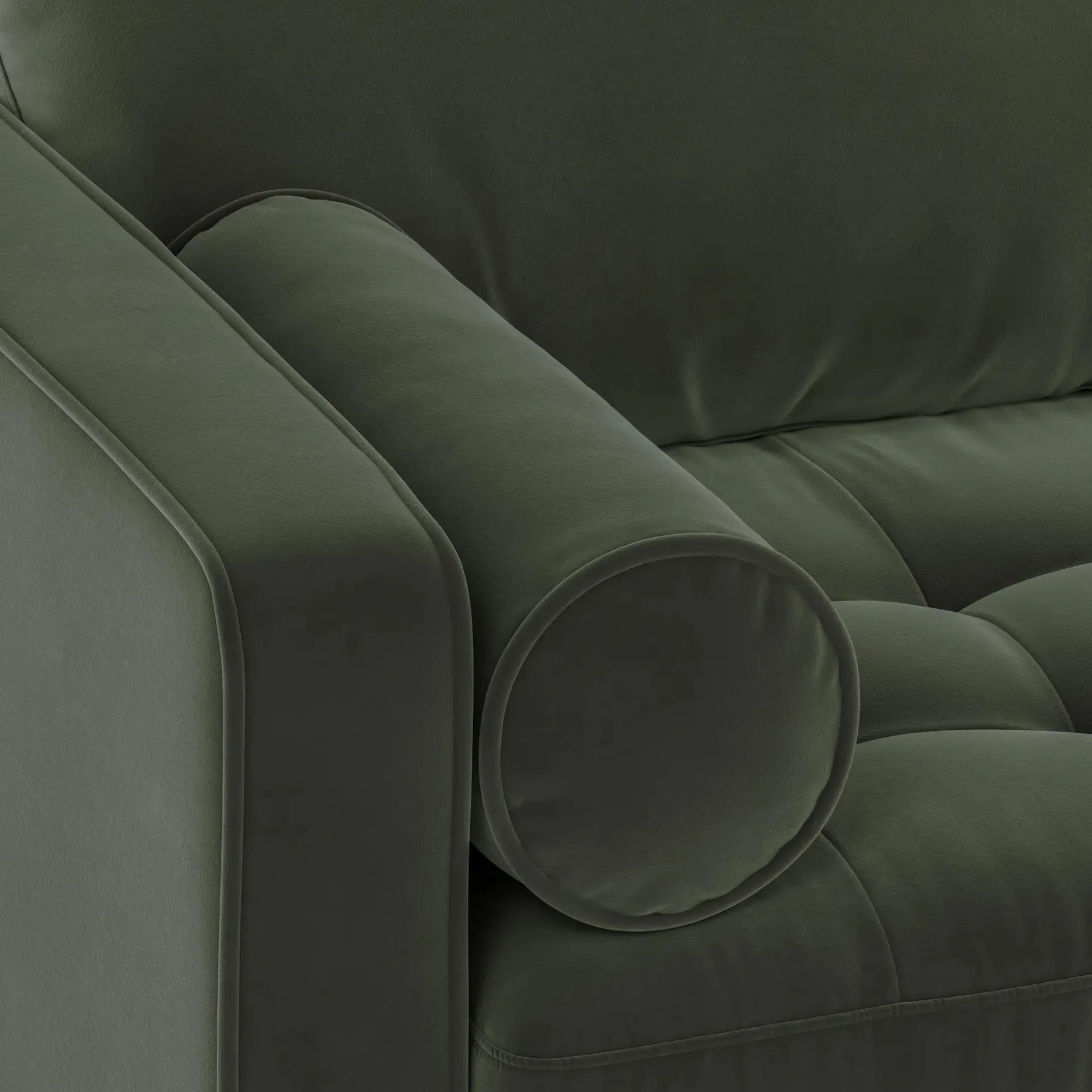 Sven 100" Tufted Velvet Right Sectional - Plush Pacific Green
